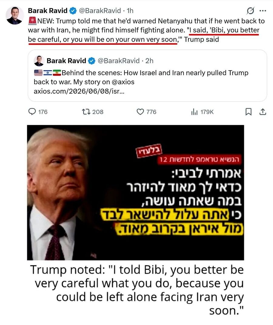 Click to enlarge tweet trump to israel may be on your own