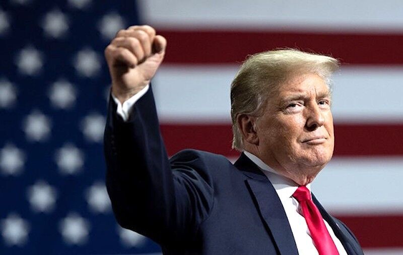 Click to enlarge Trump fist in air