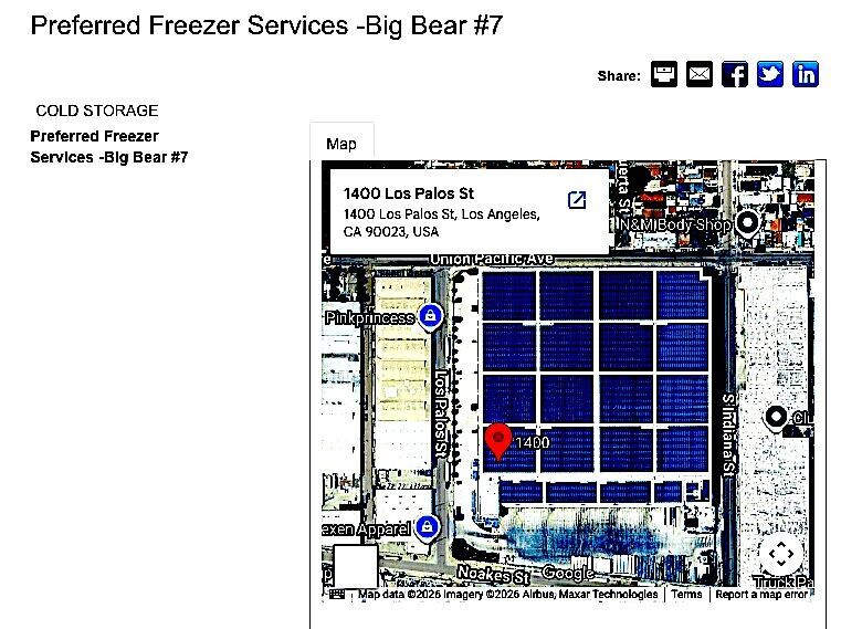 Click to enlarge map locat freezer service
