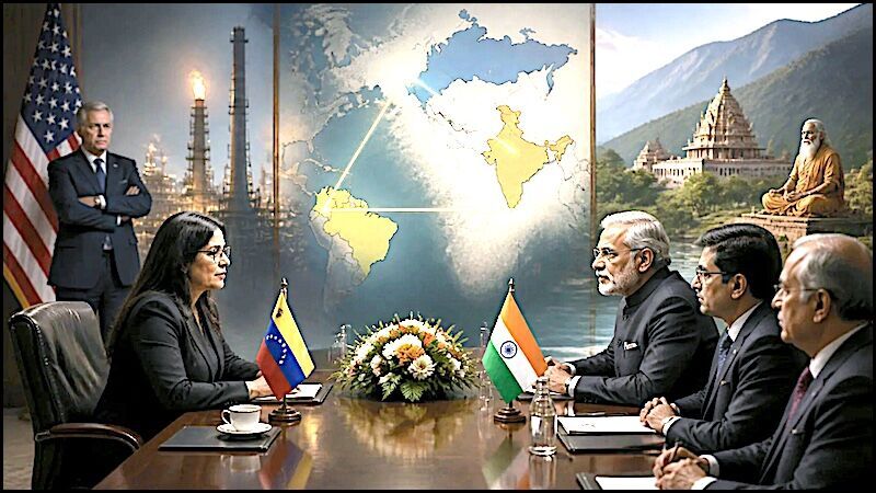 Click to enlarge Delcy Rodriguez visit India
