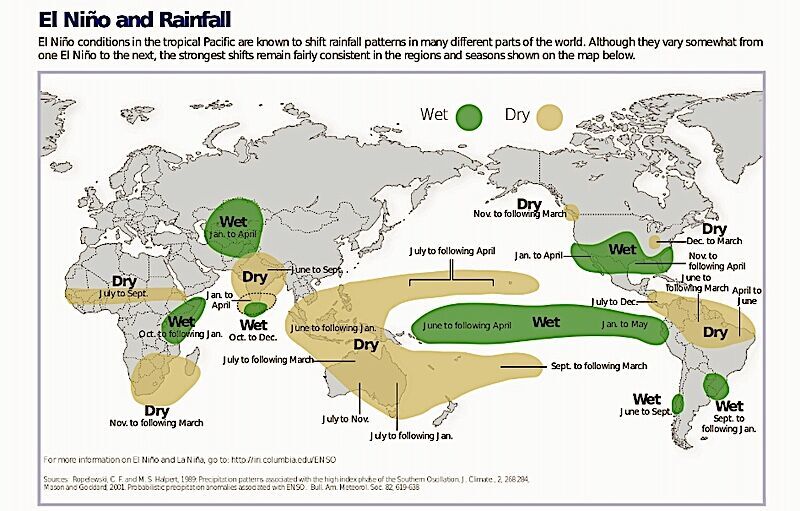 Click to enlarge Global rain map