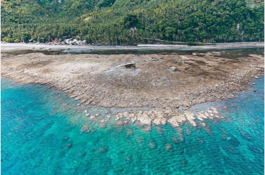 Click to enlarge philippines earthquake changes shoreline Mindanao