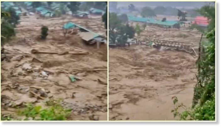 Click to enlarge Flash flood washes away quarters, bridge.