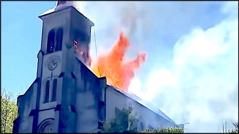 Click to enlarge church on fire
