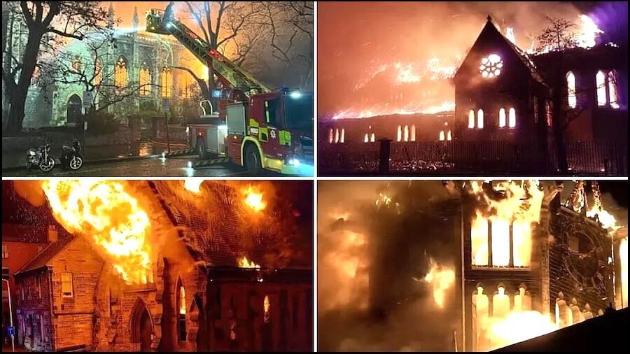 Click to enlarge Multiple churches on fire