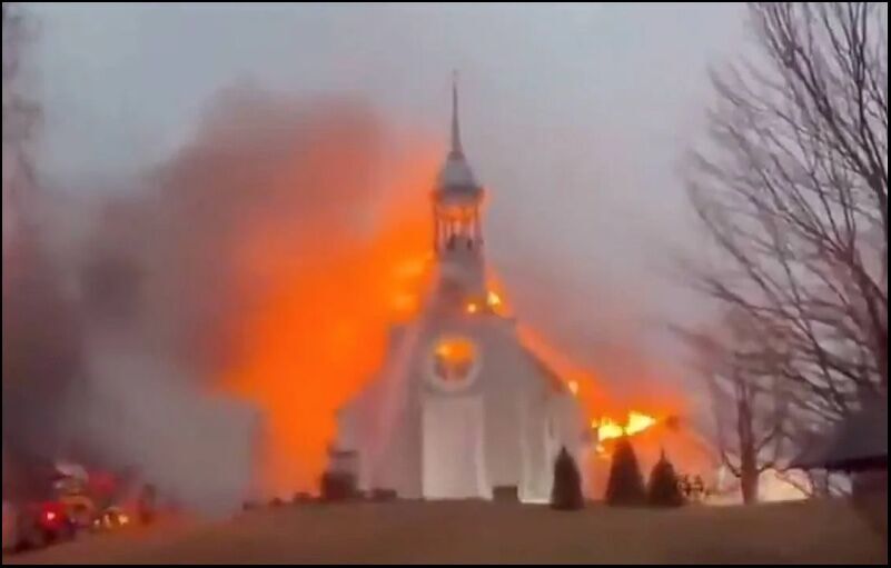 Click to enlarge church torched in Canada
