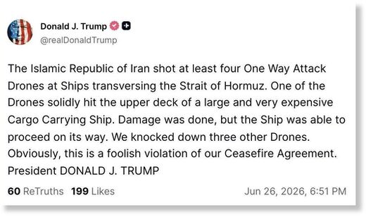 trump truth social iran