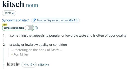 Click to enlarge Kitsch definition