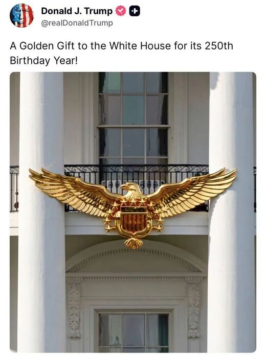 Click to enlarge Trump golden eagle at WH