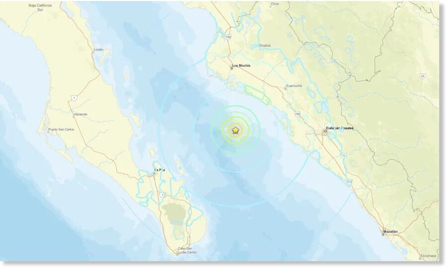 Click to enlarge 6.0-magnitude earthquake strikes in the Gulf of California