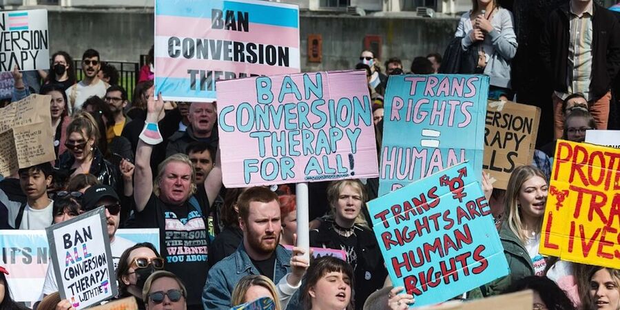 Click to enlarge protest trans conversion therapy