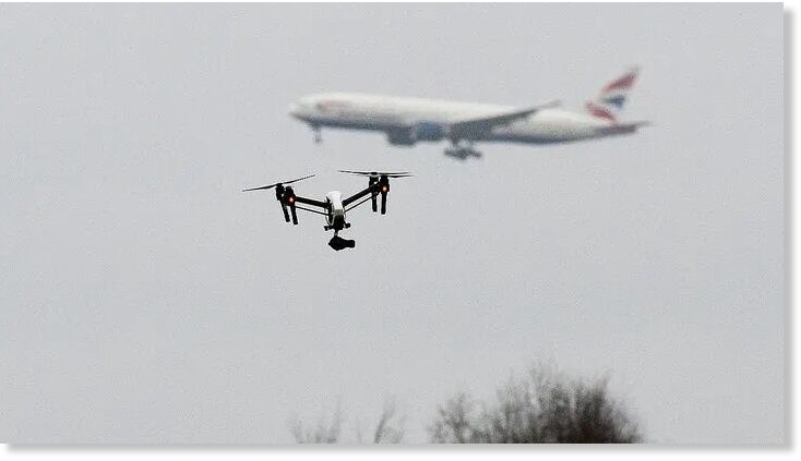 Click to enlarge drone near plane