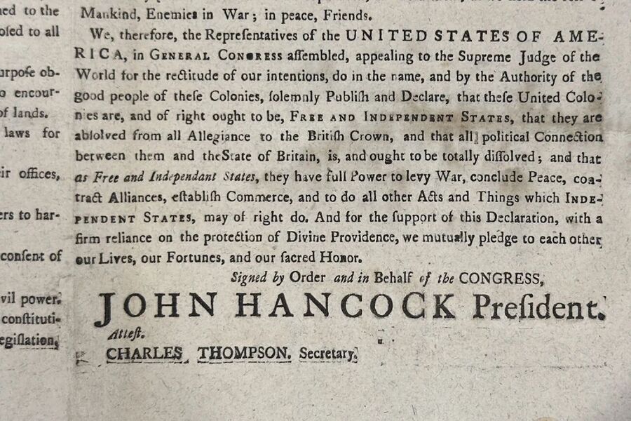 copy declaration of independence london archives