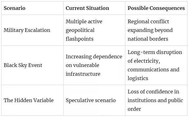 Click to enlarge Chart of 3 SHTF scenarios