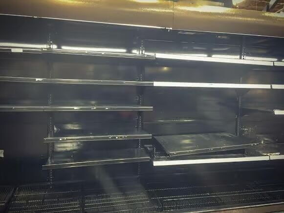 Click to enlarge Empty grocery shelves