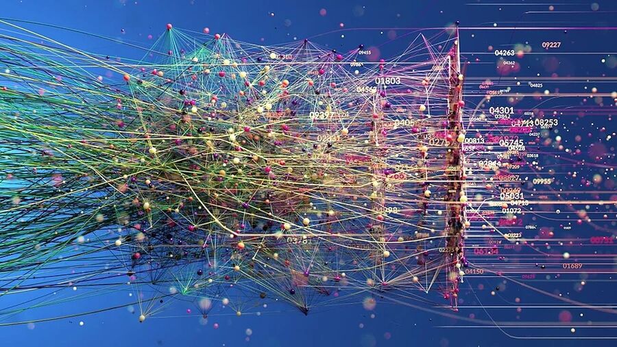 Click to enlarge chaos mathematics digital network graphic