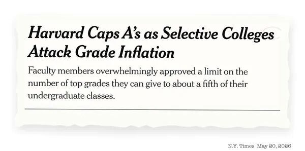 Click to enlarge headline harvard grade inflation