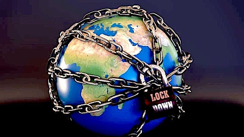 Click to enlarge globe in chains