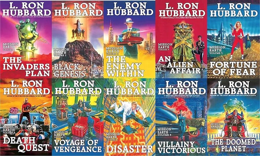 Click to enlarge ron hubbard book covers pulp fiction scientology