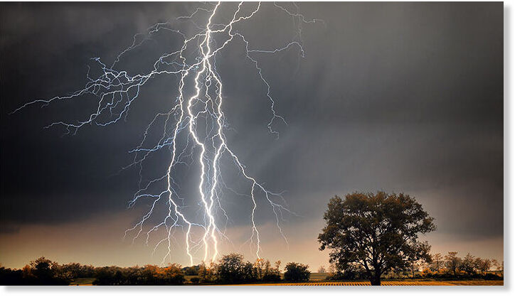 Click to enlarge Lightning strike photo used to illustrate this story