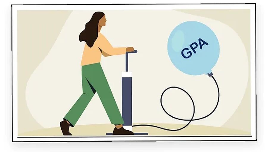 Click to enlarge collage university grade inflation graphic
