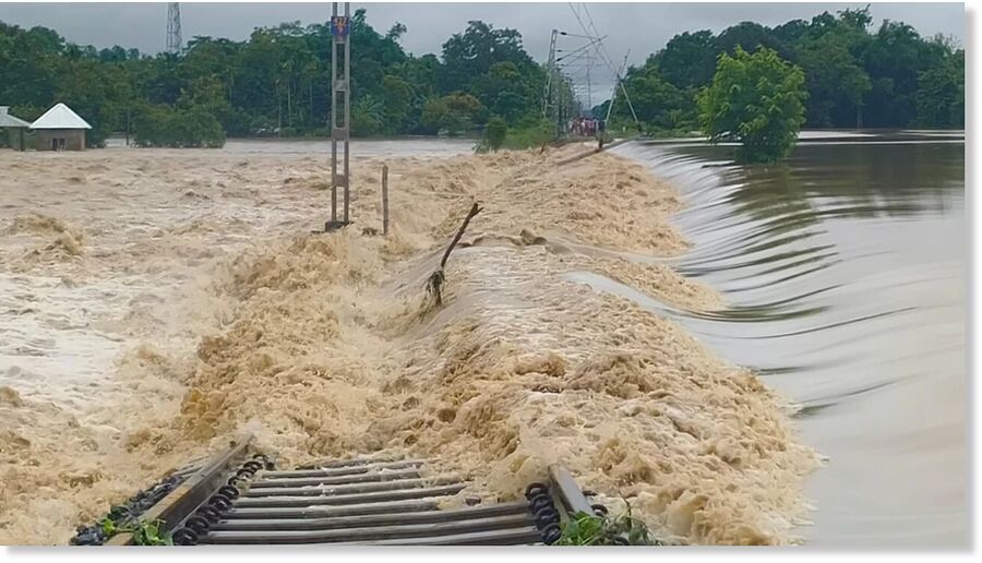 Click to enlarge In many parts of Upper Assam, floodwaters have entered residential areas, severed road connectivity and submerged vast stretches of agricultural land.