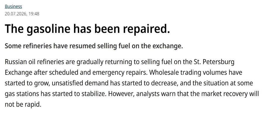 russia gasoline shortage fixed