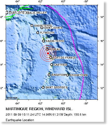 Windward Islands - Magnitude 5.0 Earthquake