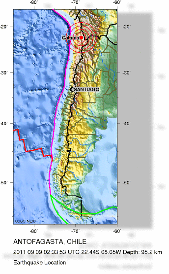 Chile - Magnituide 5.4 Earthquake 2011-09-09