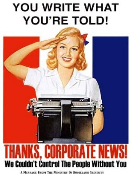 write what you're told propaganda poster