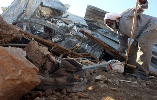 Click to enlarge demolished bedouin home Israel