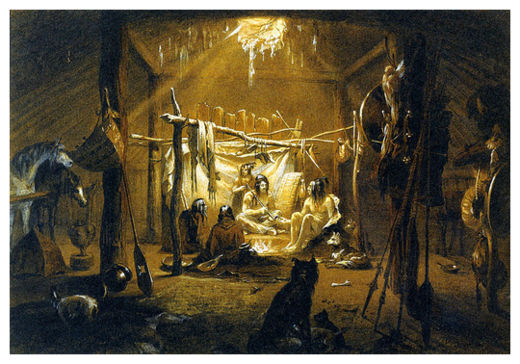 Click to enlarge Indians in Tepee