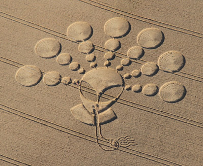 crop circle, smoking alien