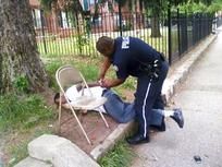 Click to enlarge woman, arrested,walker