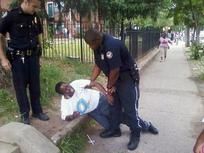 Click to enlarge woman, arrested,walker