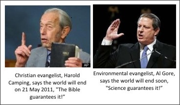 Al Gore, Global Warming, Harold Camping, science, religion