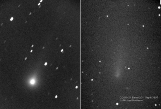 Click to enlarge images of comet Elenin