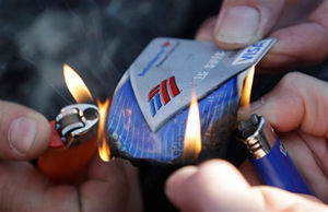 burning credit card