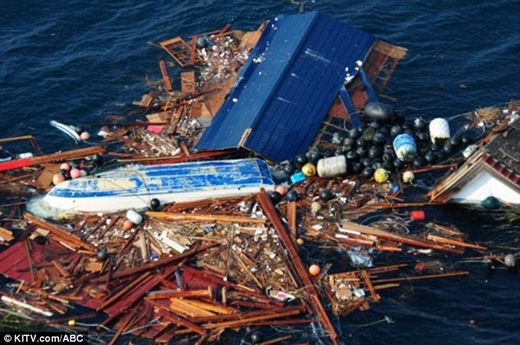 Debris from the tsunami