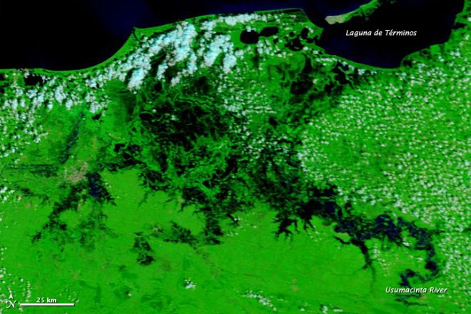 MODIS satellite map of Mexico