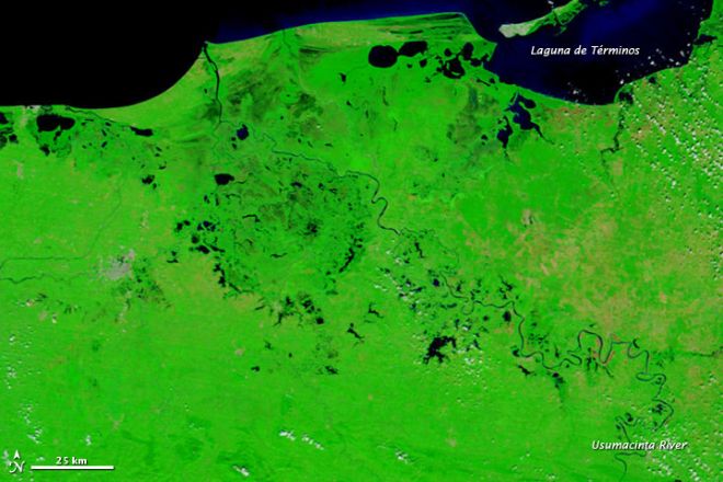 MODIS satellite map of Mexico 2