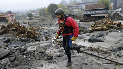 debris in Brugnato, Italy