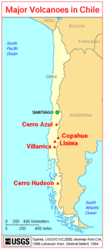 Major volcanoes in Chile