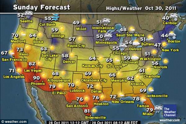 Sunday forcast