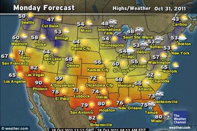 monday forecast