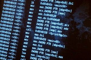 computer code on monitor