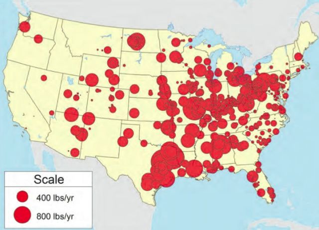 mercury in america map