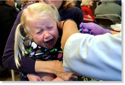 girl,flu shot