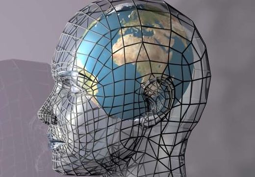 head/globe graphic