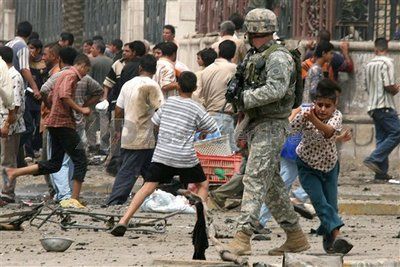 soldier & crowd/Iraq